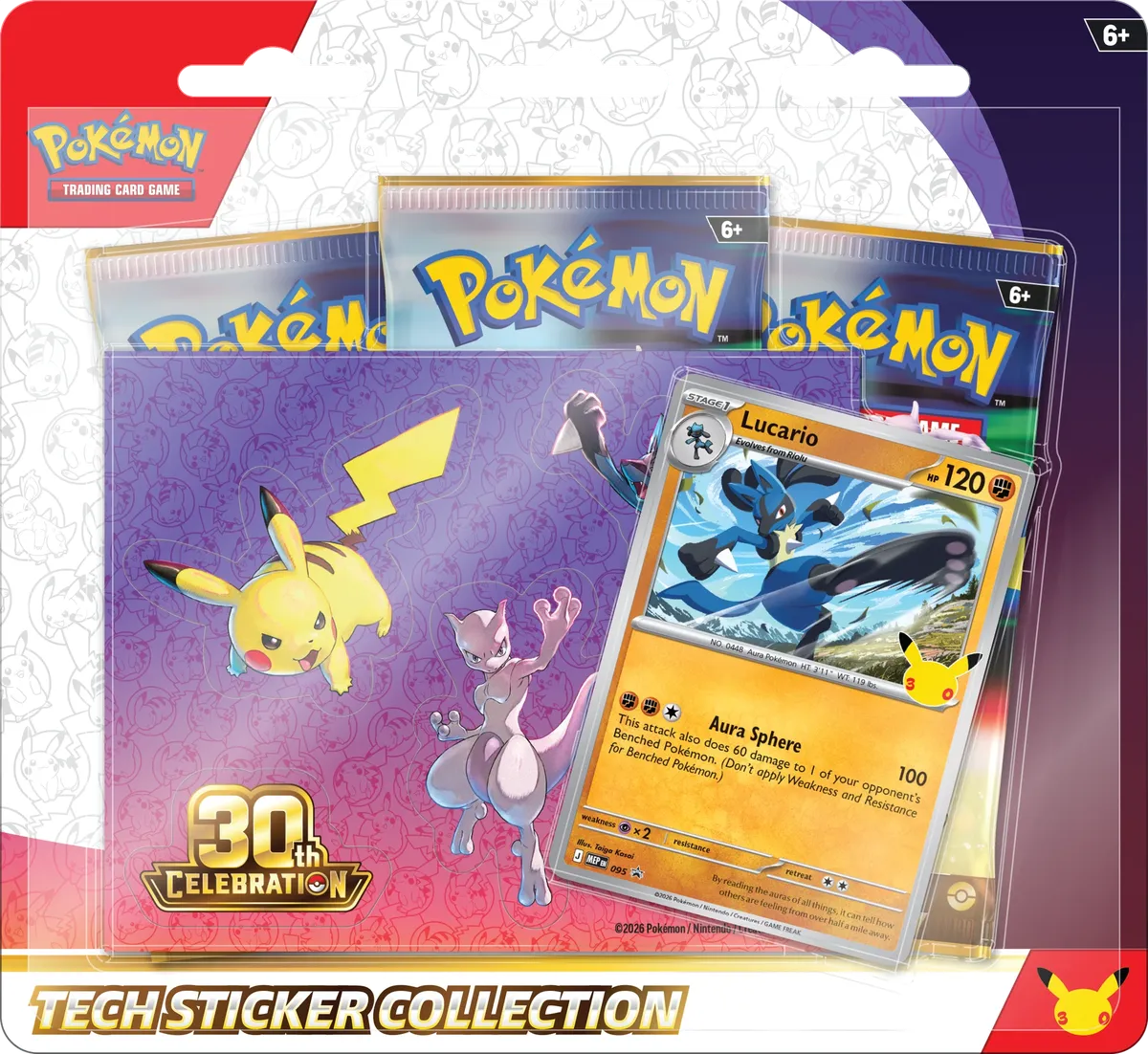 Pokemon - 30th Celebration - Tech Sticker Collection - Lucario - English
