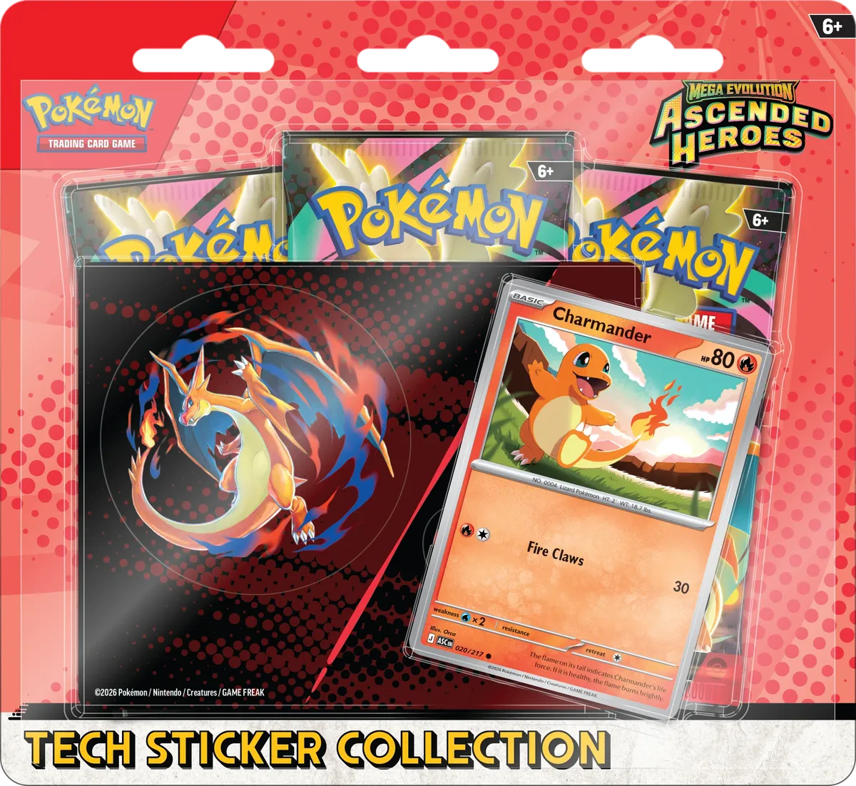 Pokemon - Ascended Heroes - Tech Sticker Collection - Charmander - English