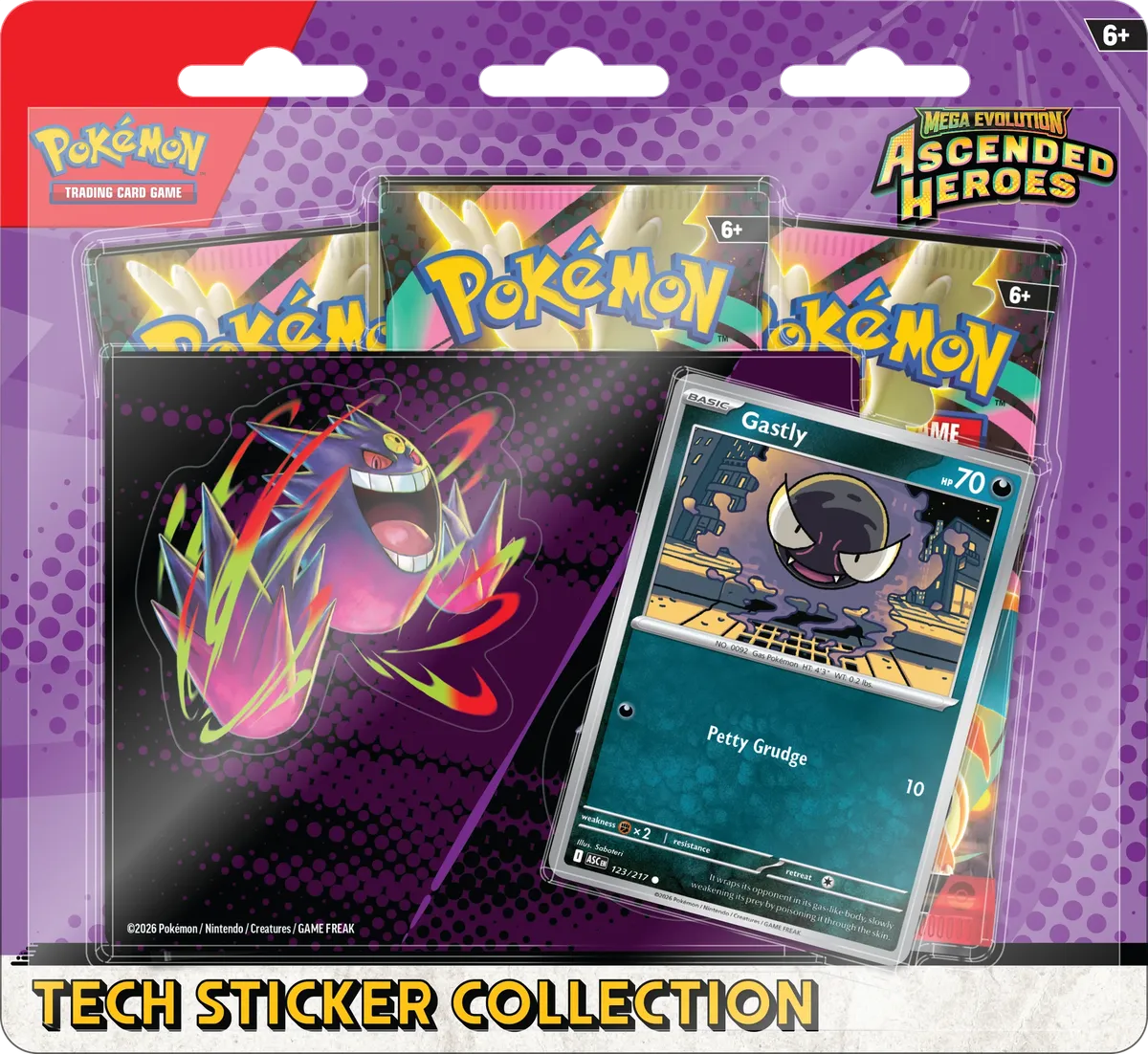 Pokemon - Ascended Heroes - Tech Sticker Collection - Gastly - English