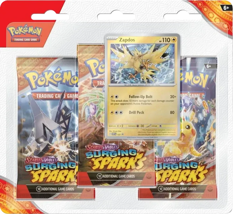 Pokemon - Surging Sparks - 3 Pack Blister - English