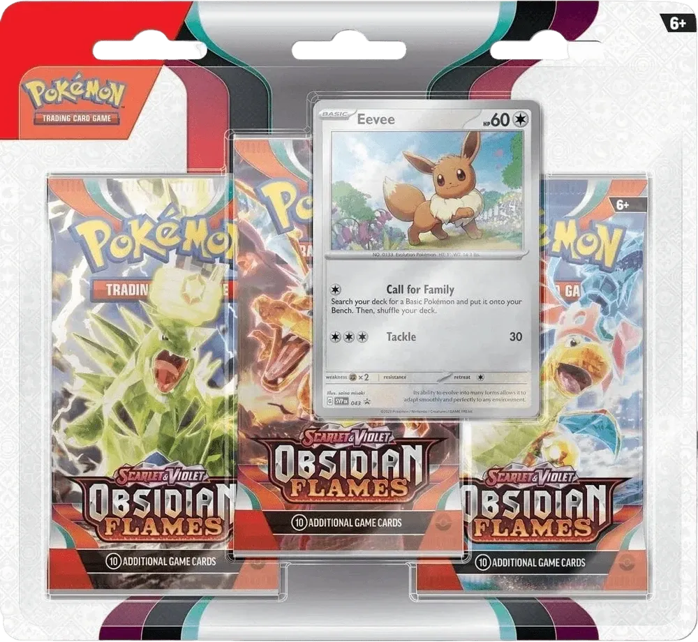 Pokemon - Obsidian Flames - 3 Pack Blister - Eevee - English