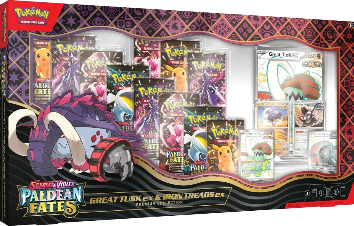 Pokemon - Paldean Fates - Premium Collection - Great Tusk ex & Iron Treads ex - English